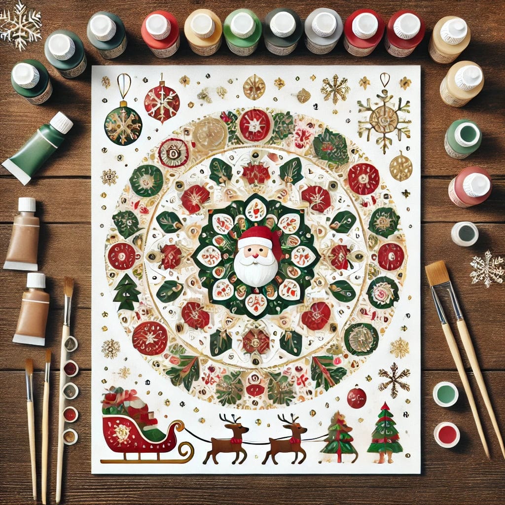 'Christmas x Mandalas' Original Paint by Numbers 40x50cm Colourmost