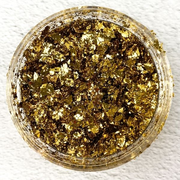 Rich Gold Metallic Foil Flakes Colour Passion Rich Gold