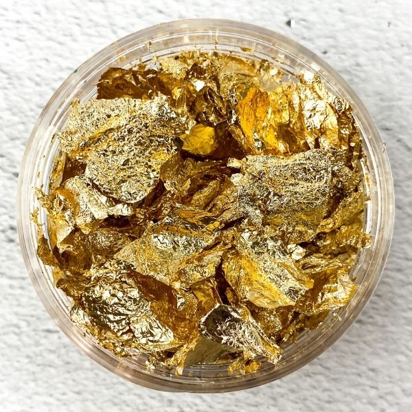 Soft Gold Metallic Foil Flakes Colour Passion Soft Gold