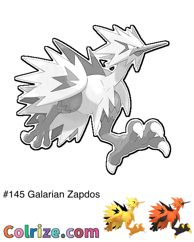 Galarian Zapdos coloring page