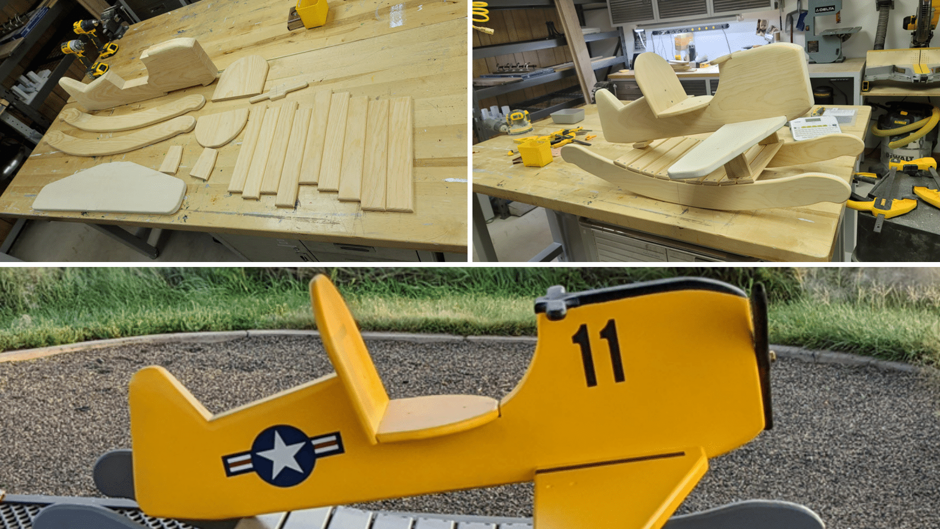 Airplane Rocker Modeled After Dad's Plane CO Lumber & Real Wood Furniture