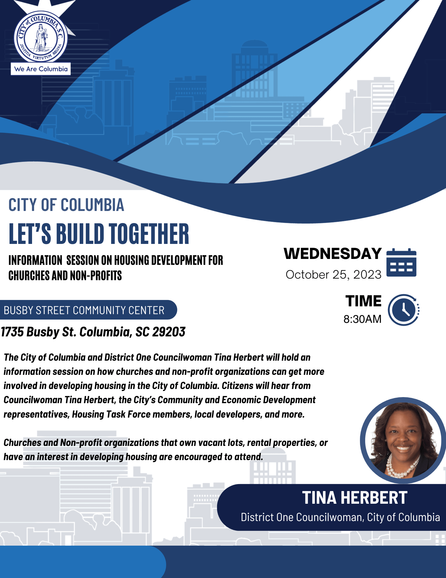 District One Councilwoman Tina Herbert to Hold Information Session “Let’s Build Together” Info