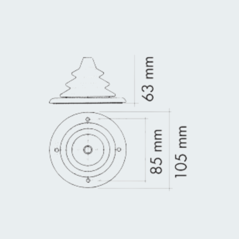 Black Cable Grommet Ø 105 mm Comar Marine