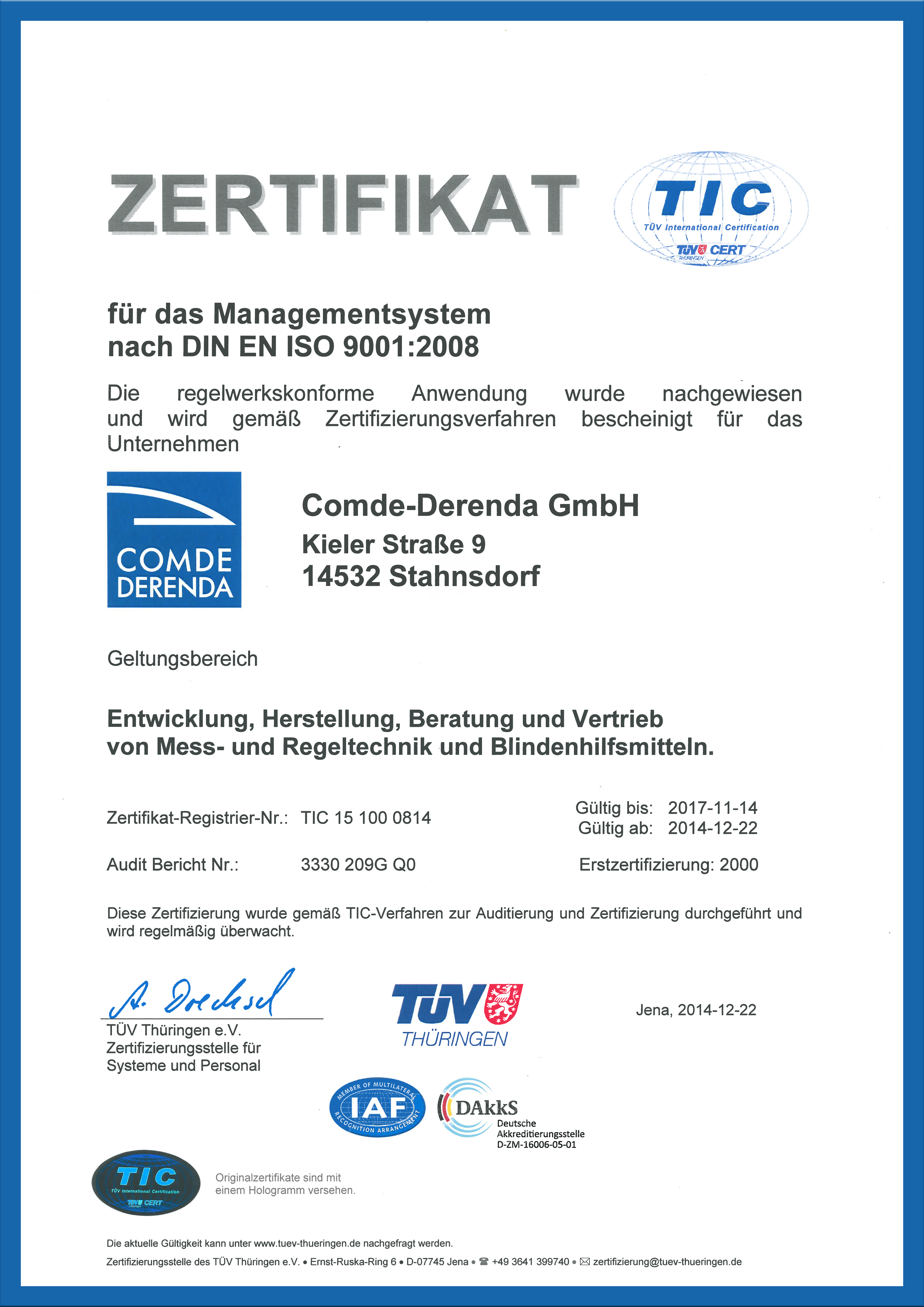 Zertifikate ComdeDerenda