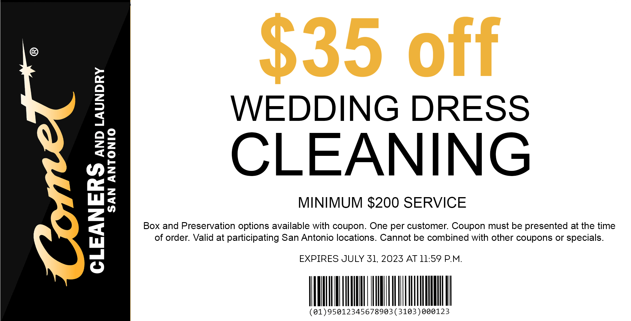 Coupons Comet Cleaners and Laundry San Antonio