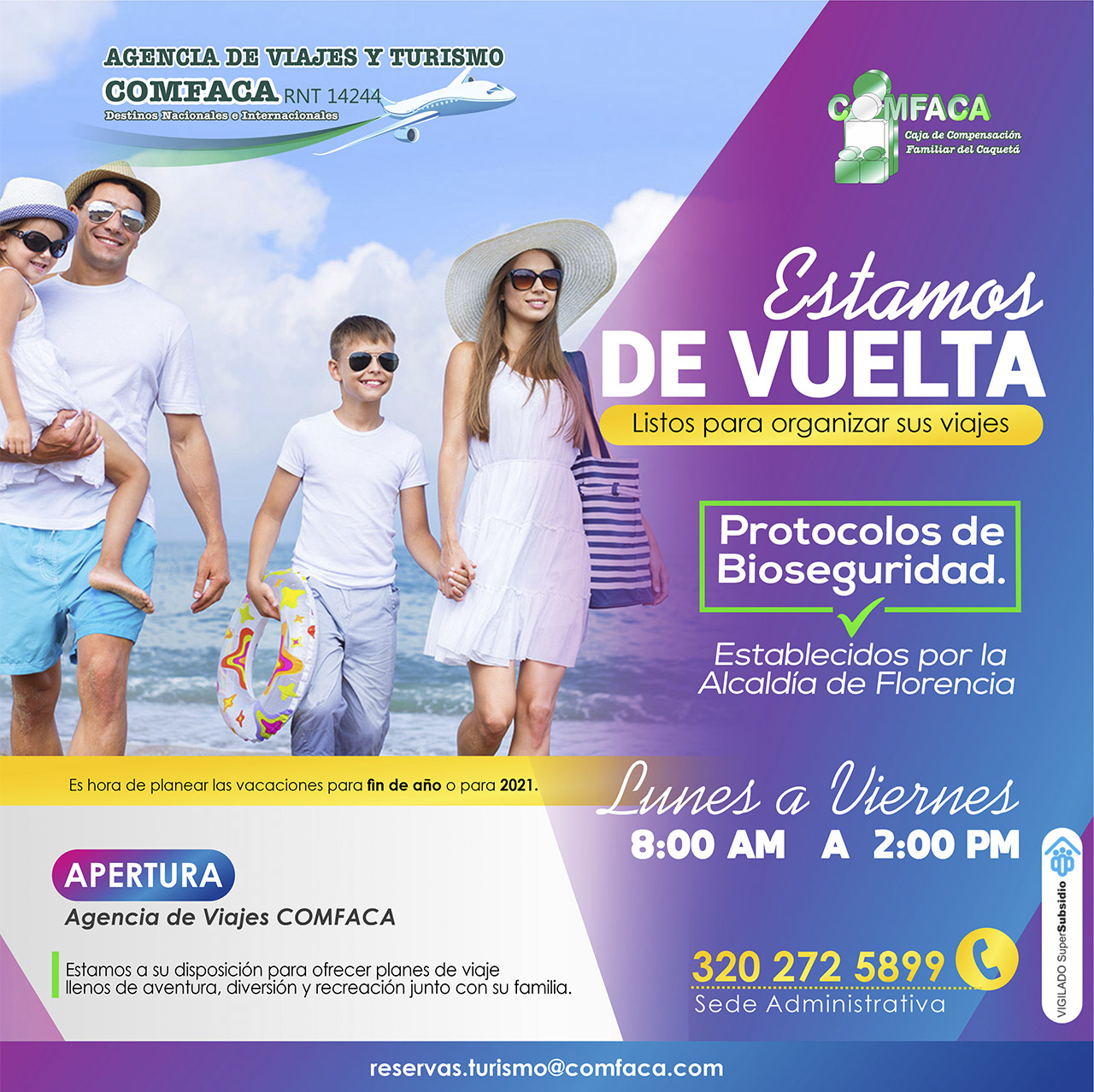 Agencia de Viajes COMFACA // Caja de Compensación Familiar del Caquetá