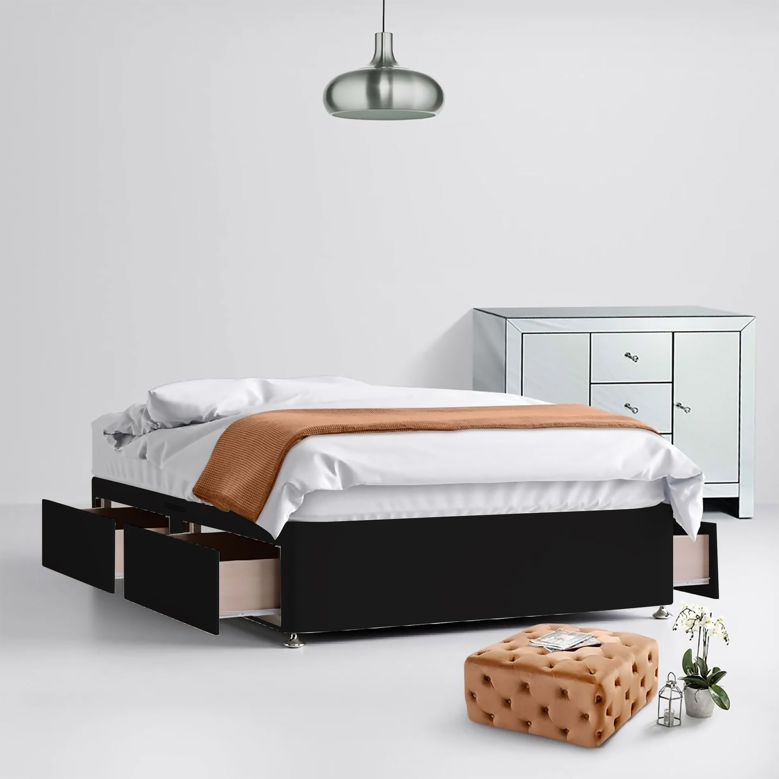 Divan Bed ( 4 Drawer + Base + Mattress + Headboard)