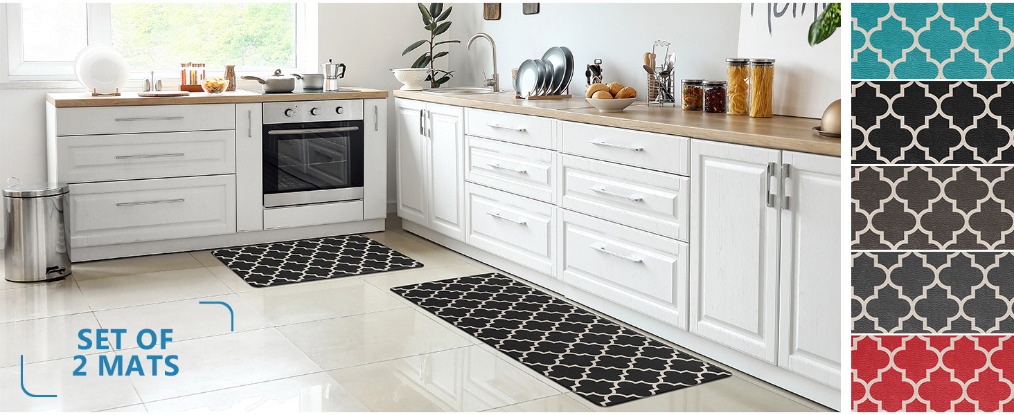 ComfiLife NonSlip Waterproof Cushioned Anti Fatigue 2Piece Kitchen