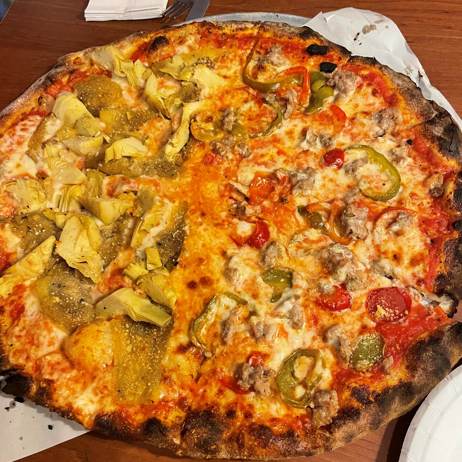 Hot Italian Sausage & Cherry Pepper Pizza Comfort du Jour