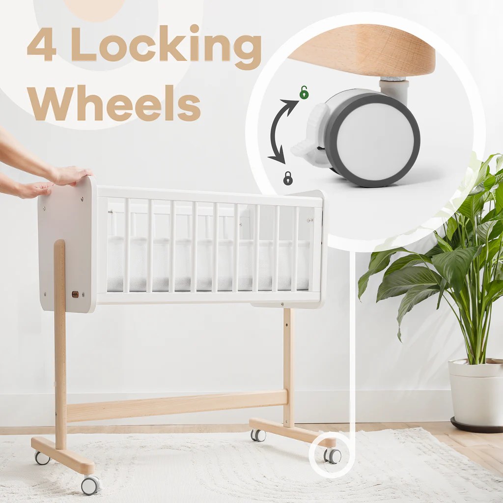 Comfy Cubs Wooden Bedside Sleeper Safe and Stylish Baby Cri