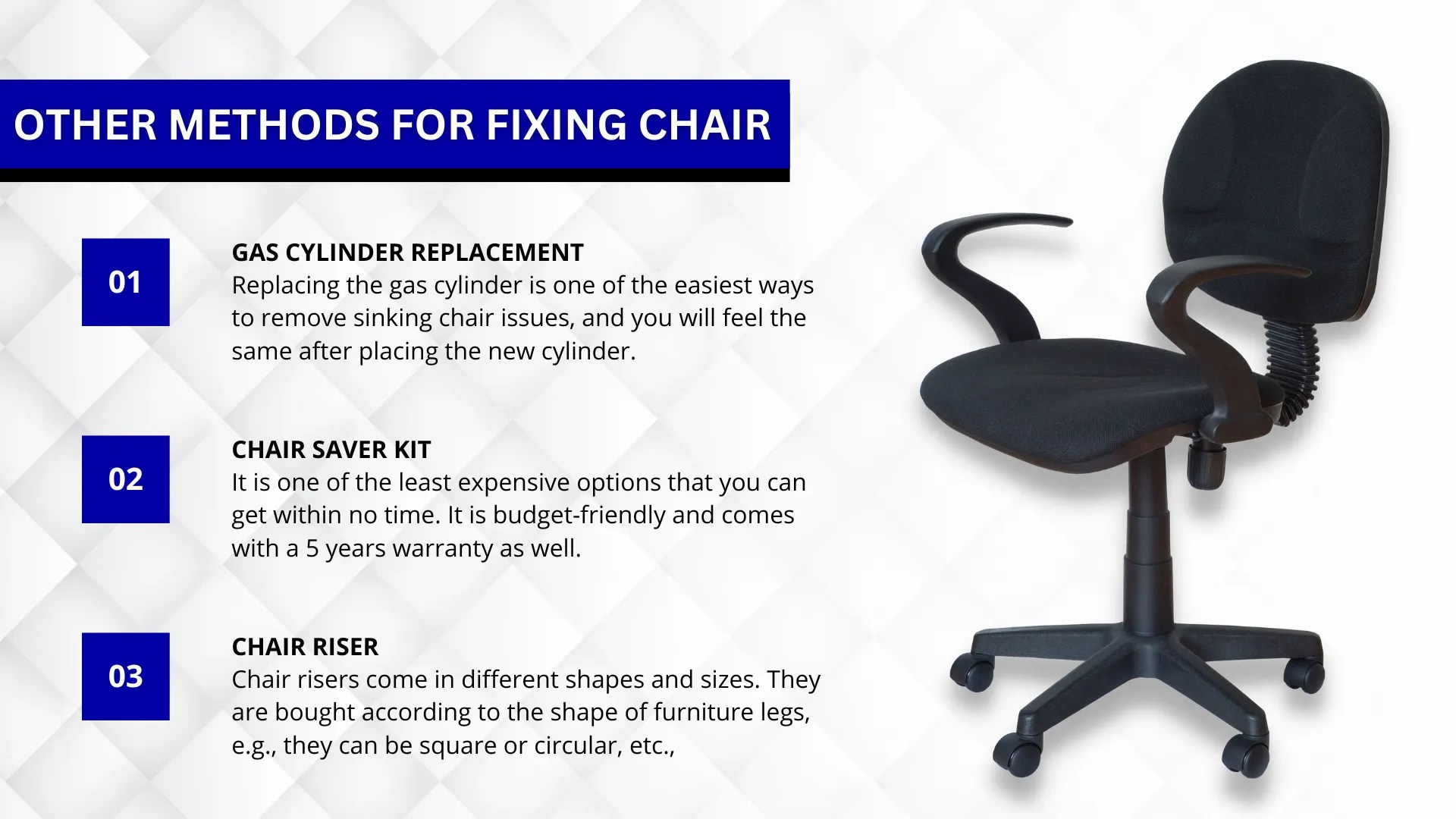 How to Fix an Office Chair that Won't Stay Up?