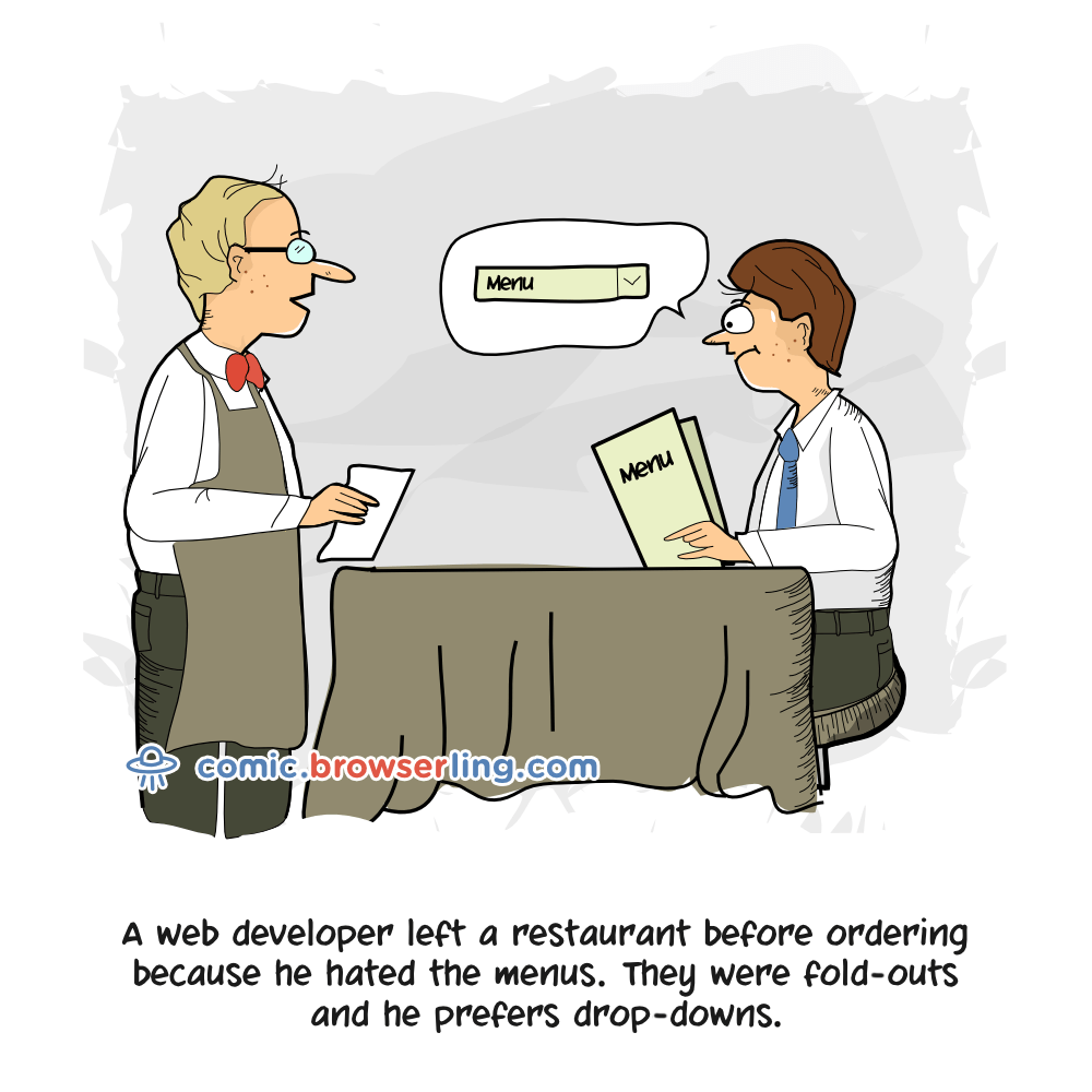 Restaurant  developer jokes, cartoons and comics