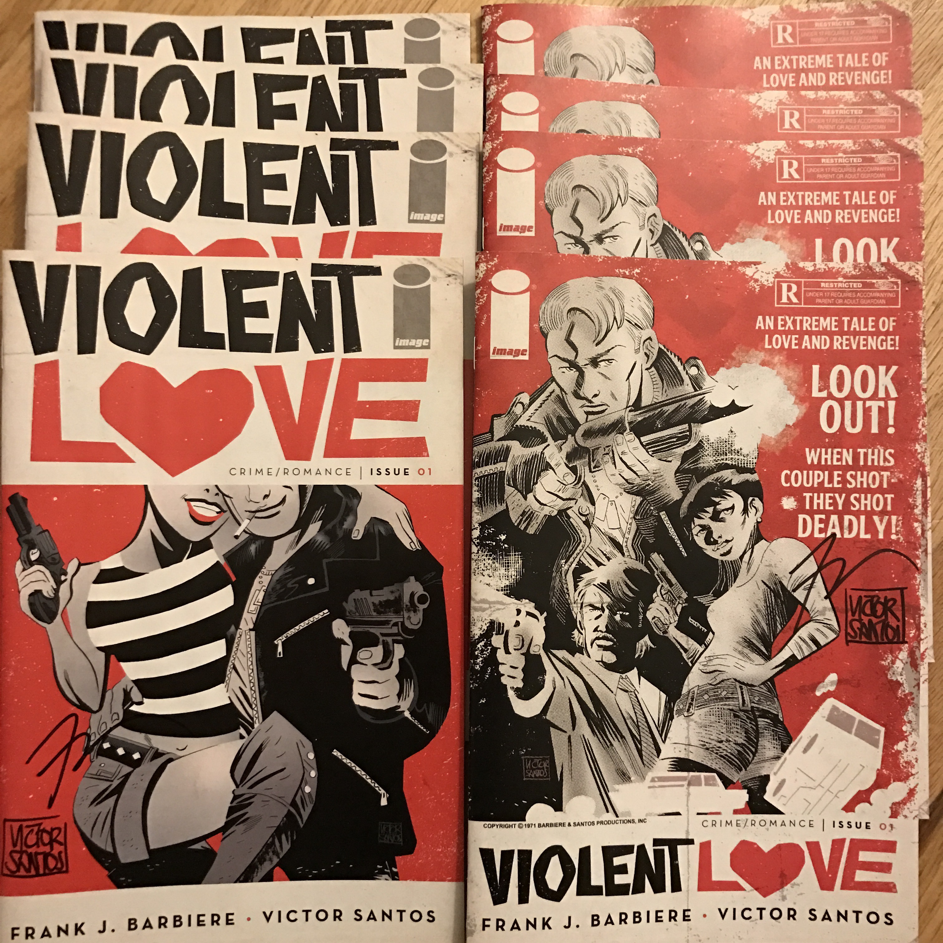 Violent Love 1 A and B Signed Frank Barbiere and Victor Santos COMICSHEATINGUP
