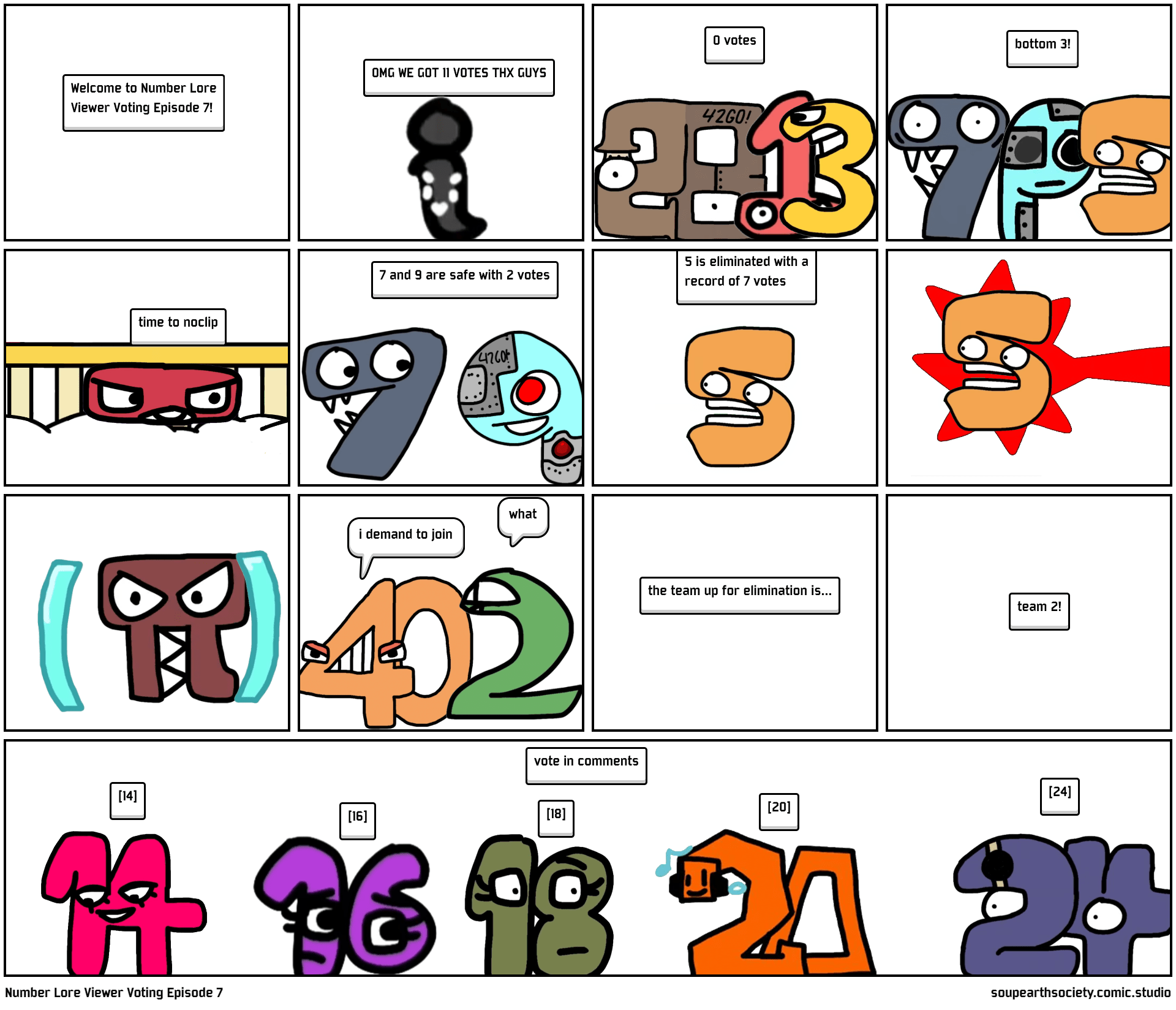 Number Lore Viewer Voting Episode 7 Comic Studio