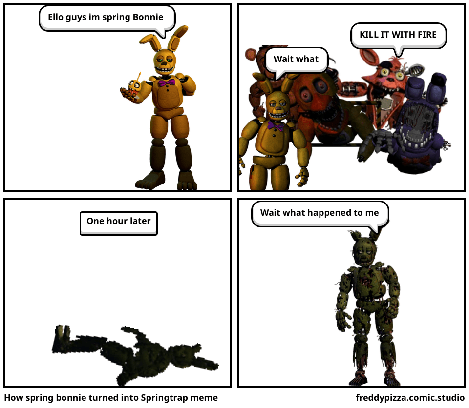 How spring bonnie turned into Springtrap meme Comic Studio