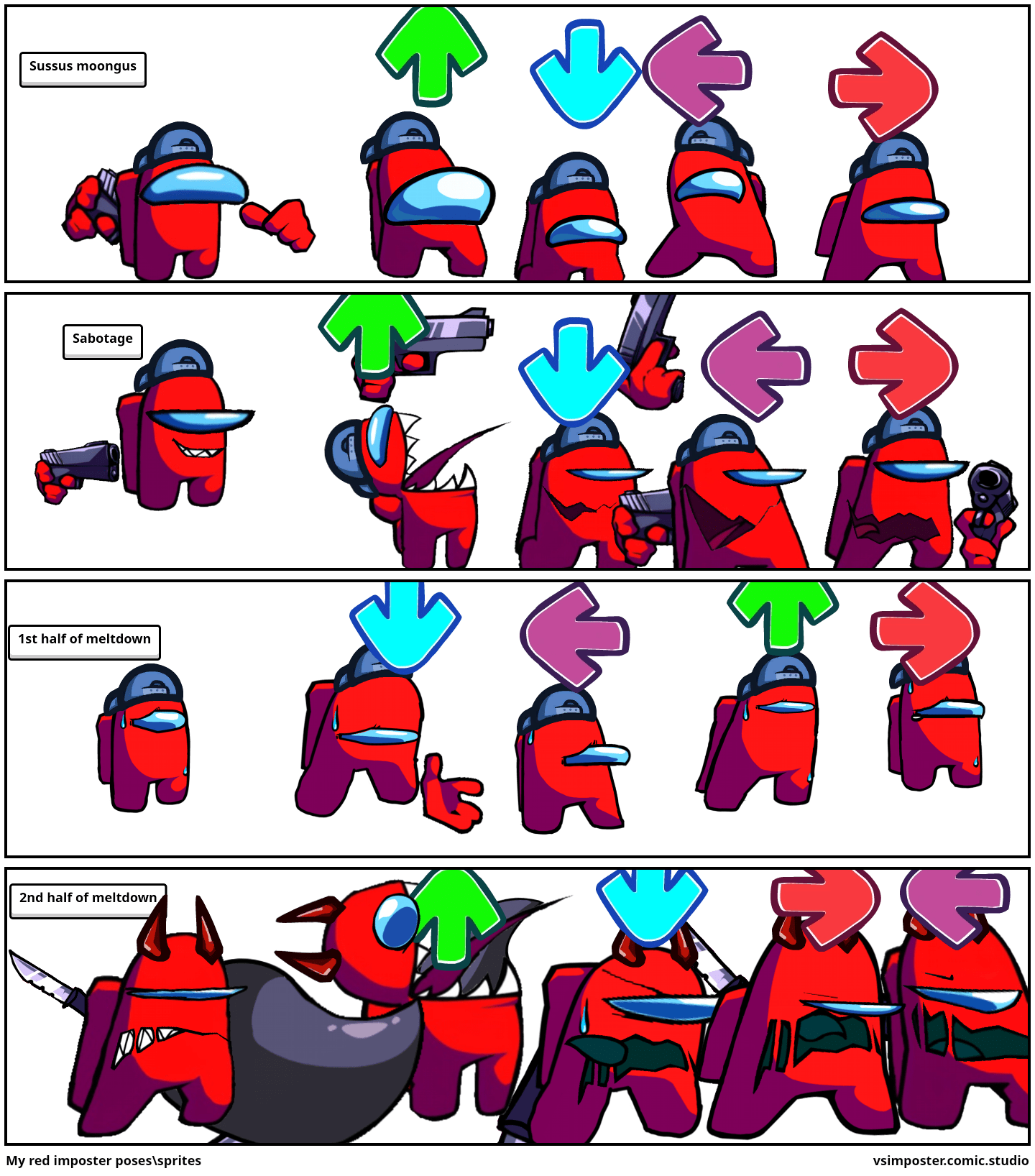 My red imposter poses\sprites Comic Studio
