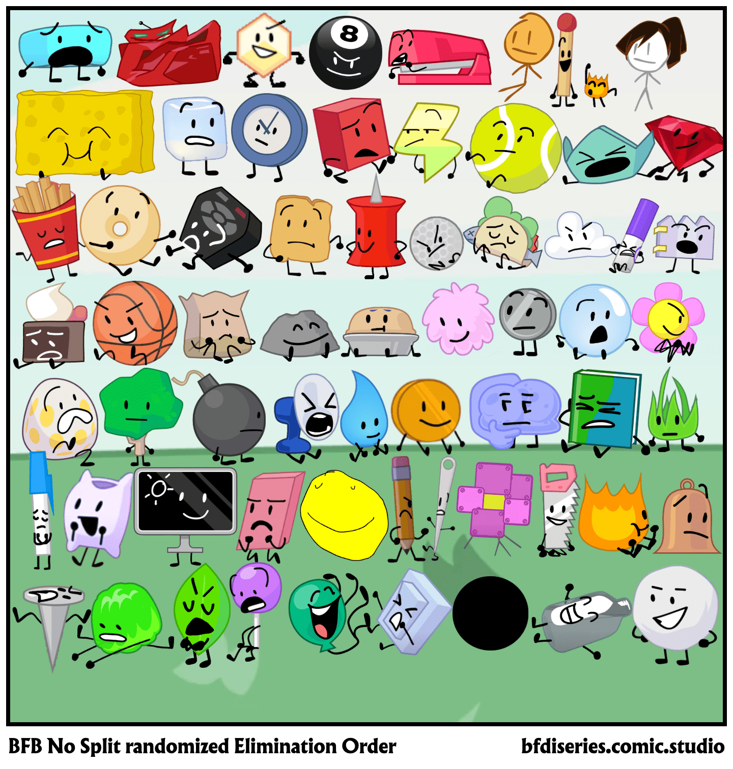BFB No Split randomized Elimination Order Comic Studio