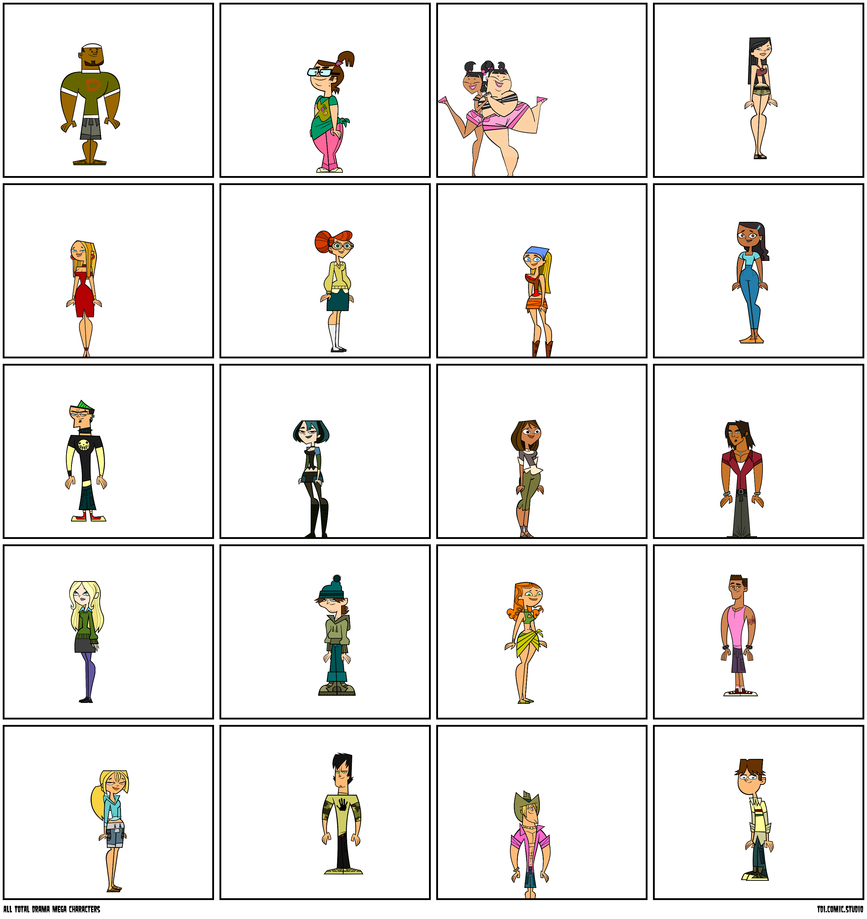 ALL total drama Mega characters - Comic Studio