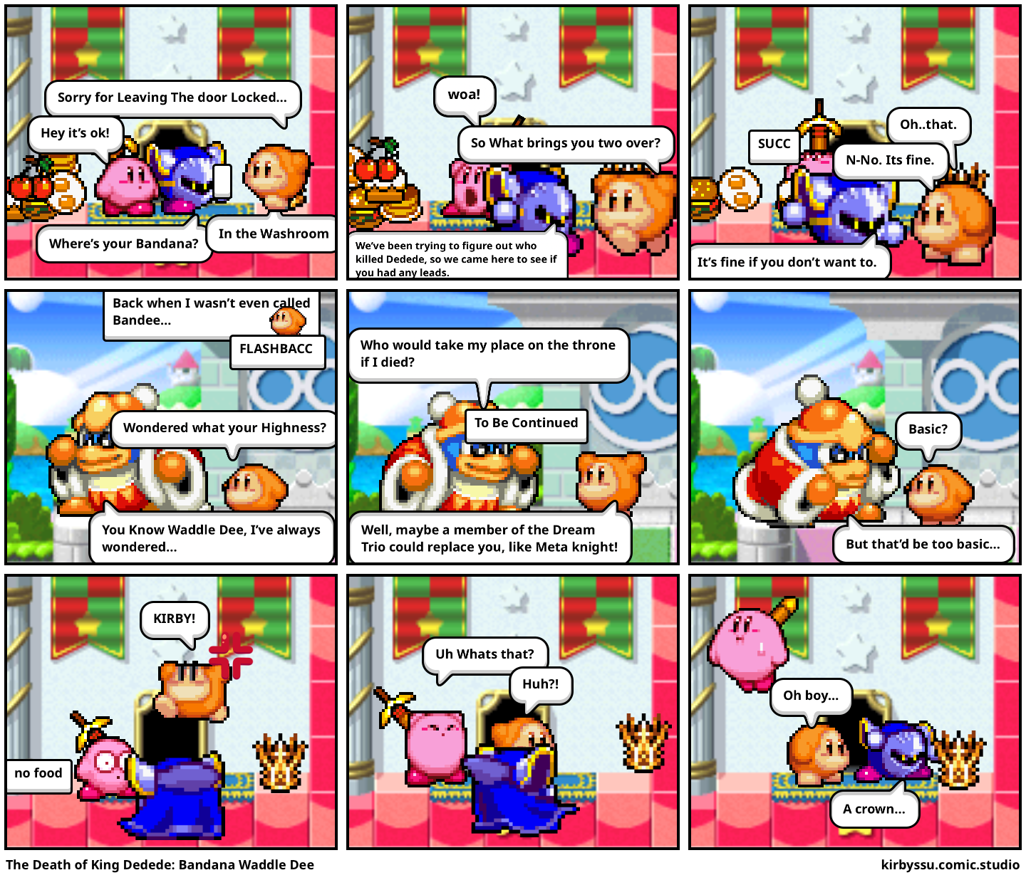 The Death of King Dedede Bandana Waddle Dee Comic Studio