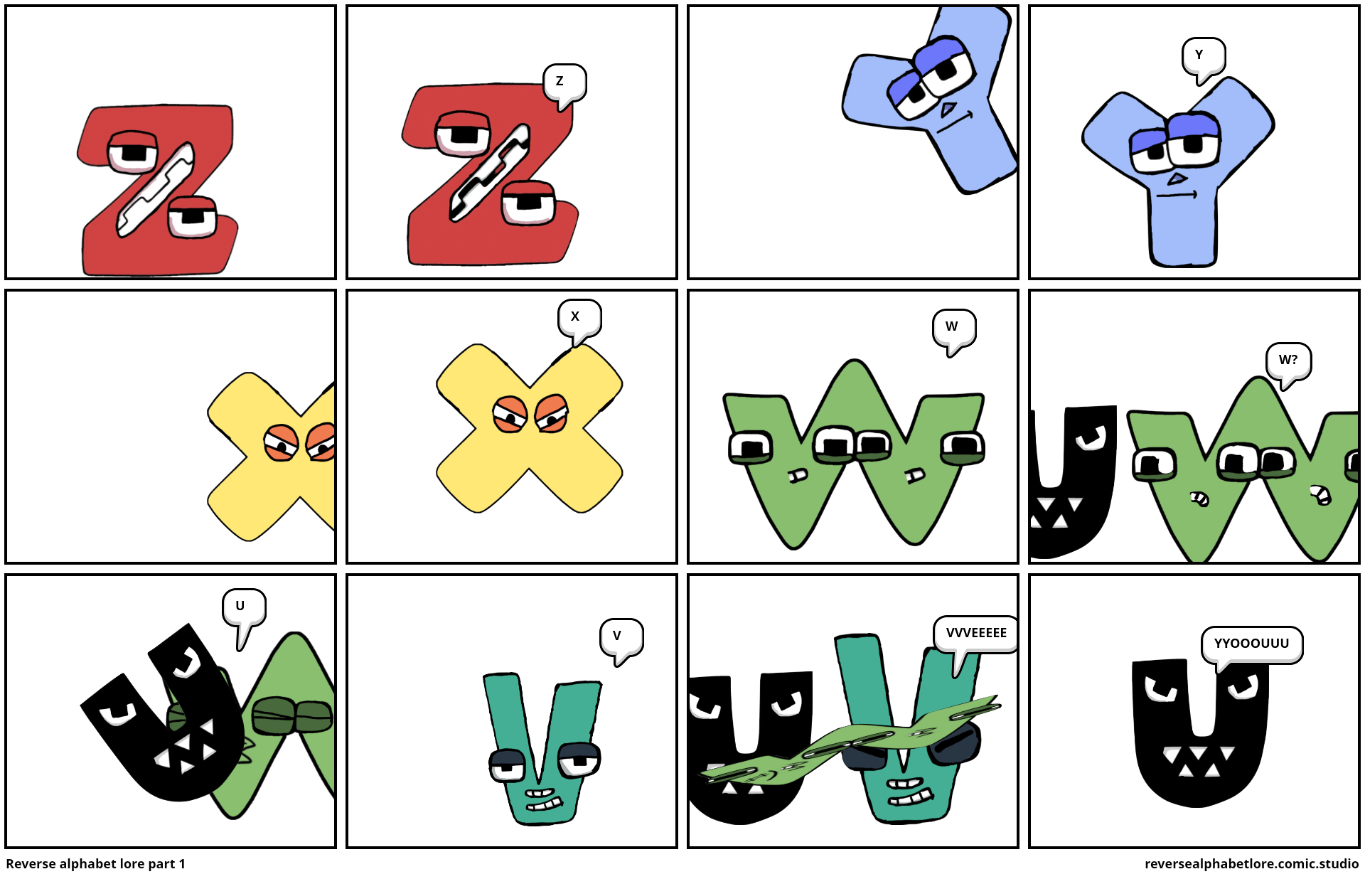 Reverse alphabet lore part 1 Comic Studio
