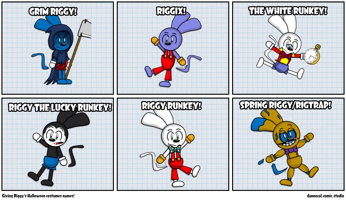 Giving Riggy's Halloween costumes names! Comic Studio