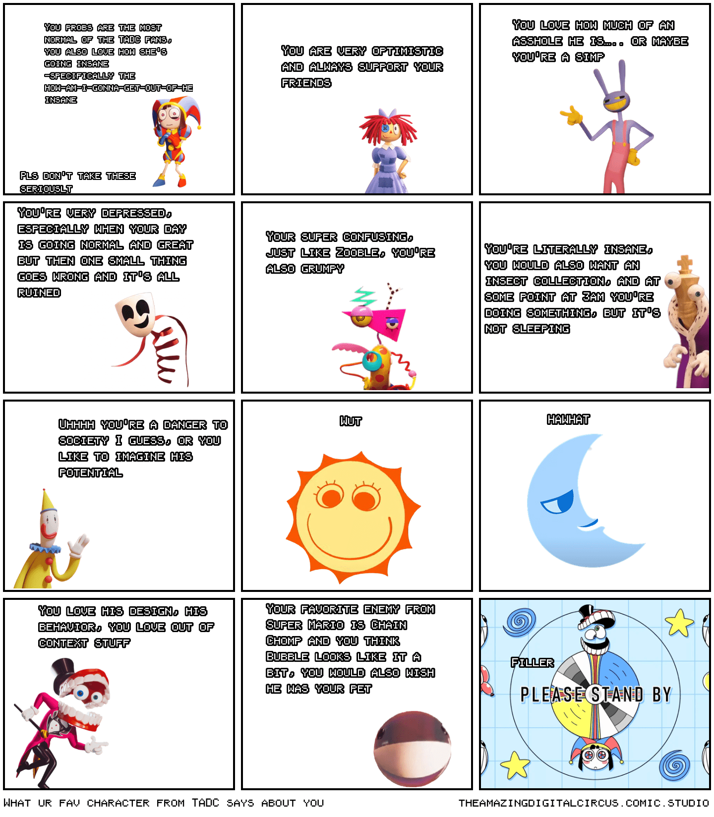 What ur fav character from TADC says about you Comic Studio