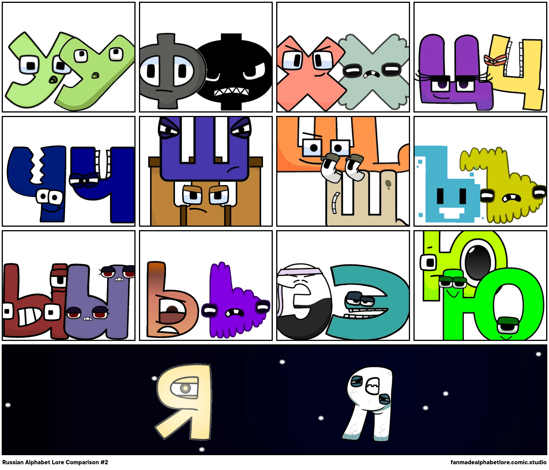 Russian Alphabet Lore Comparison 2 Comic Studio