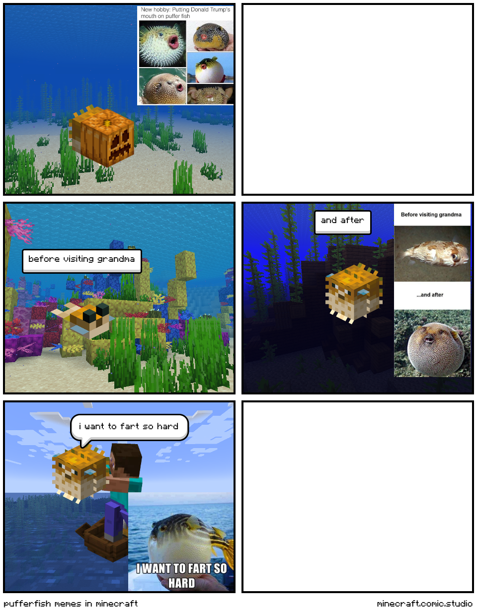 pufferfish memes in minecraft Comic Studio