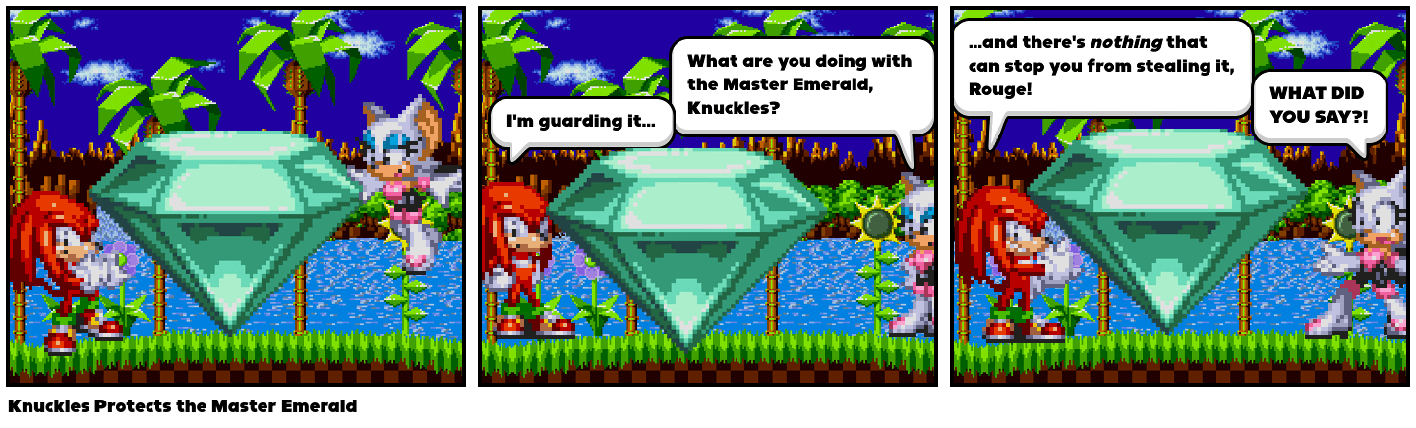 Knuckles Protects the Master Emerald Comic Studio
