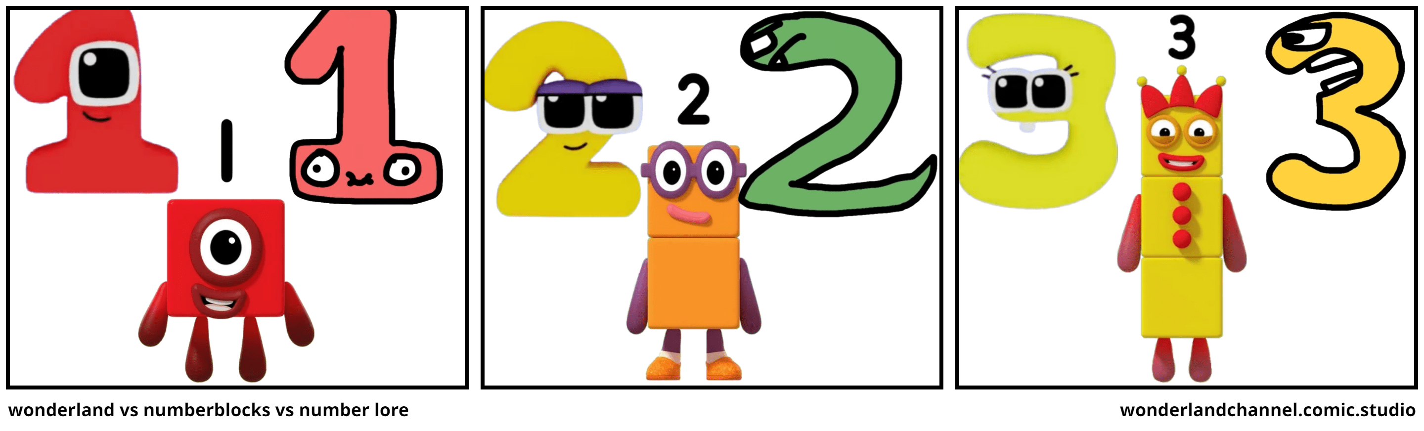 wonderland vs numberblocks vs number lore Comic Studio