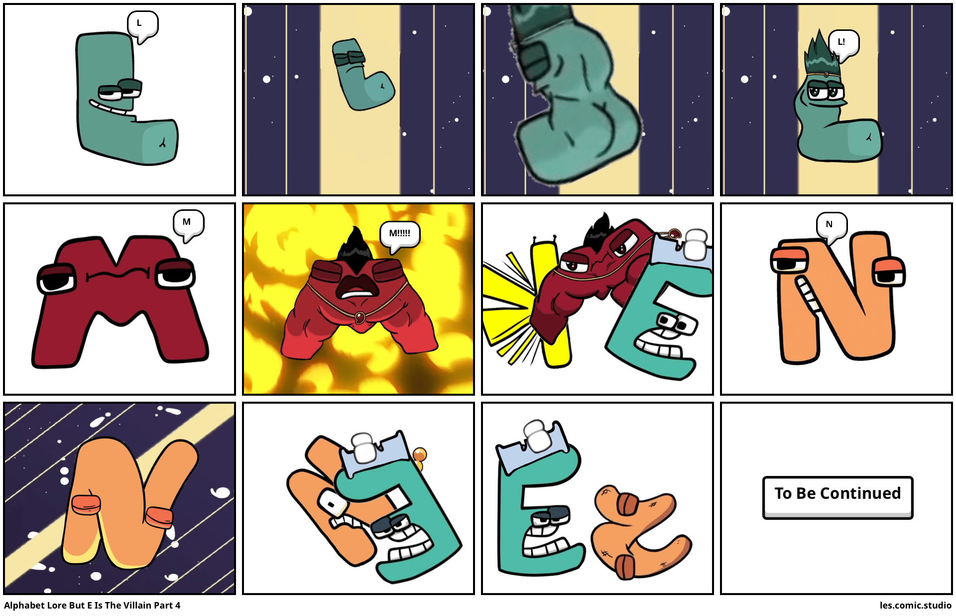 Alphabet Lore But E Is The Villain Part 4 Comic Studio