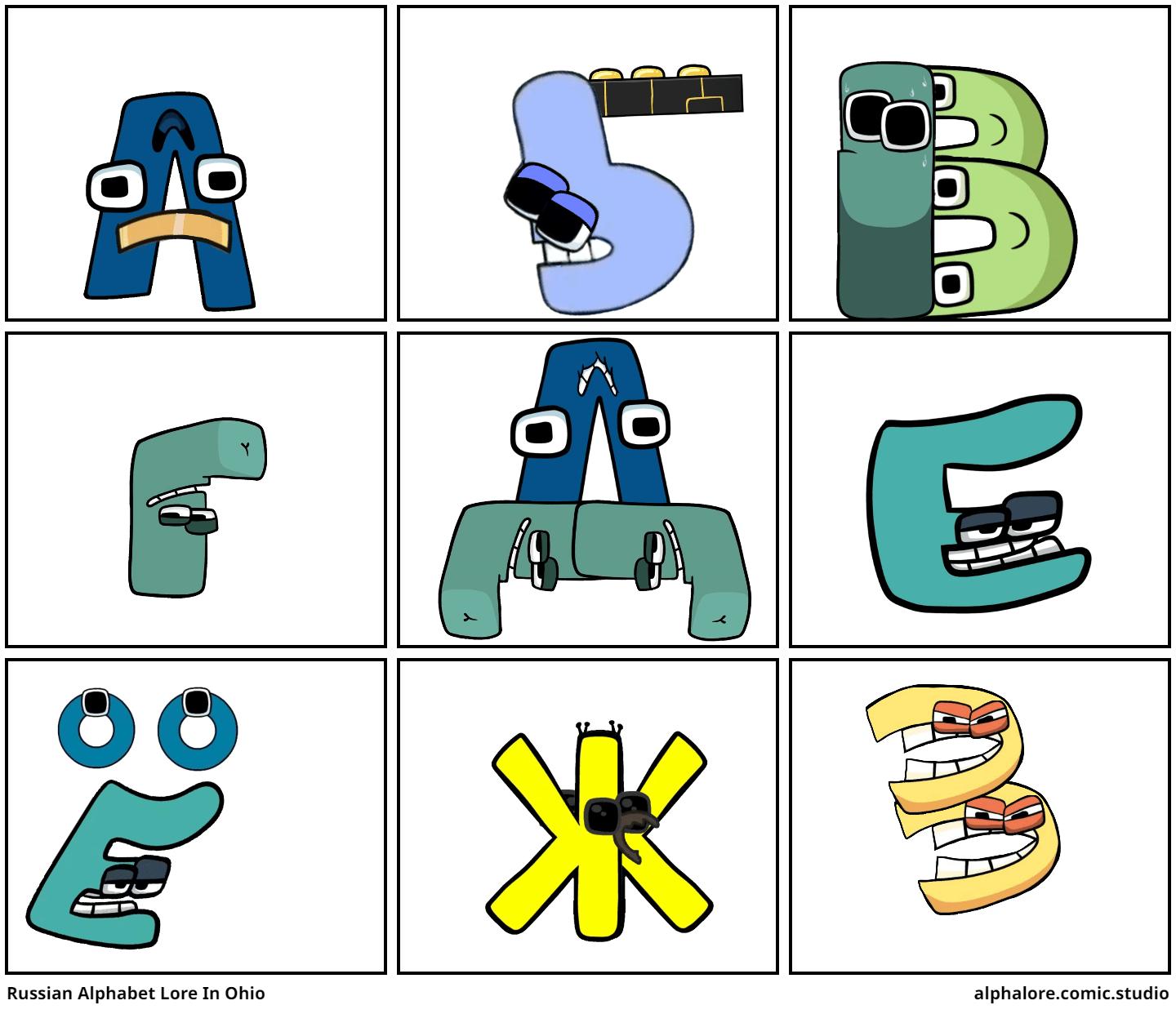 Russian Alphabet Lore In Ohio Comic Studio