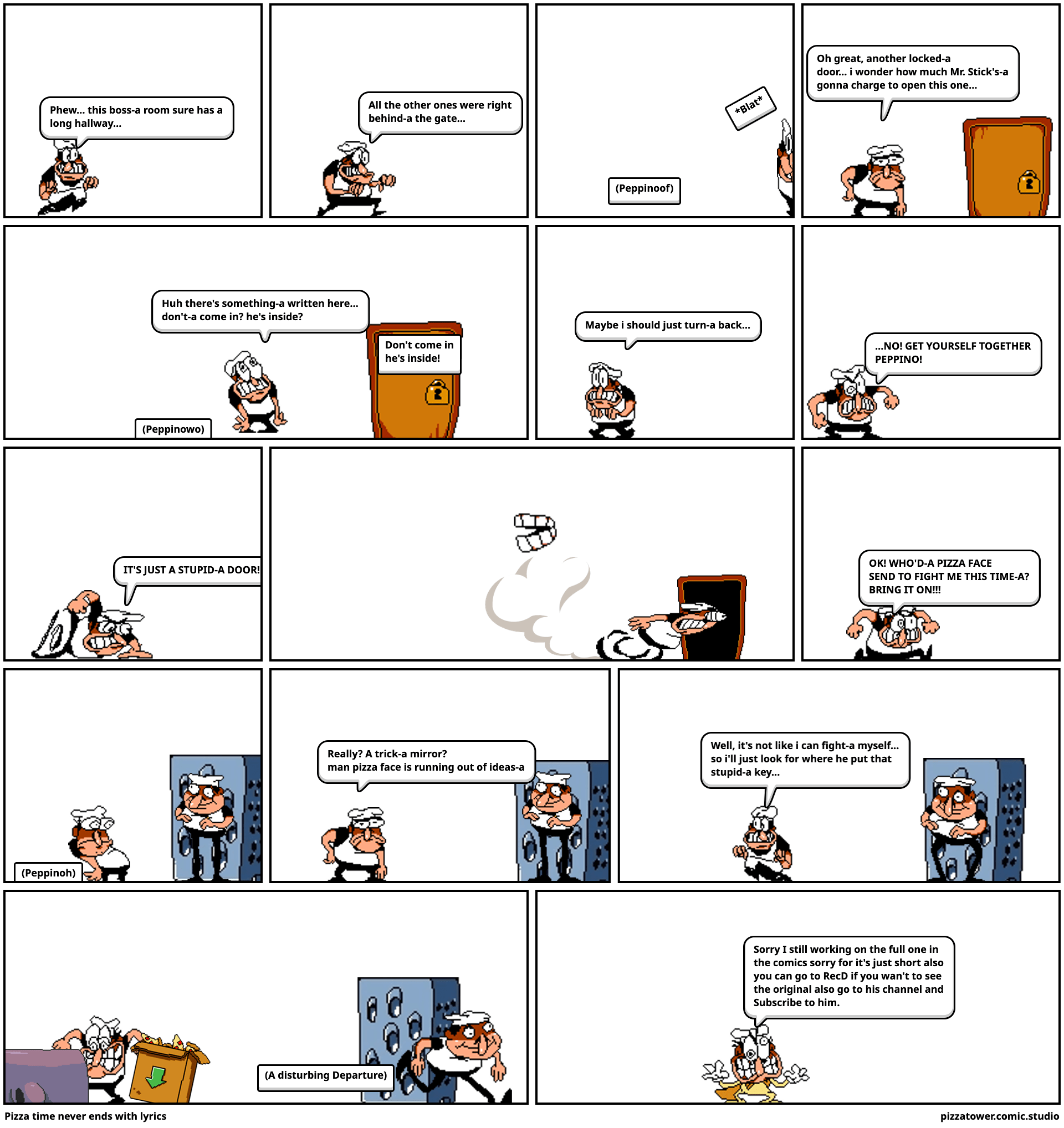 Pizza time never ends with lyrics Comic Studio