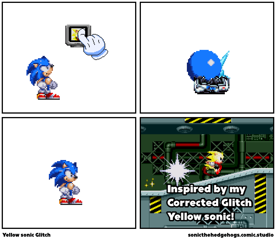 Yellow sonic Glitch Comic Studio