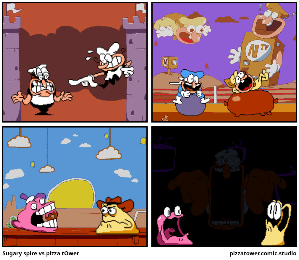 Sugary spire vs pizza tOwer Comic Studio