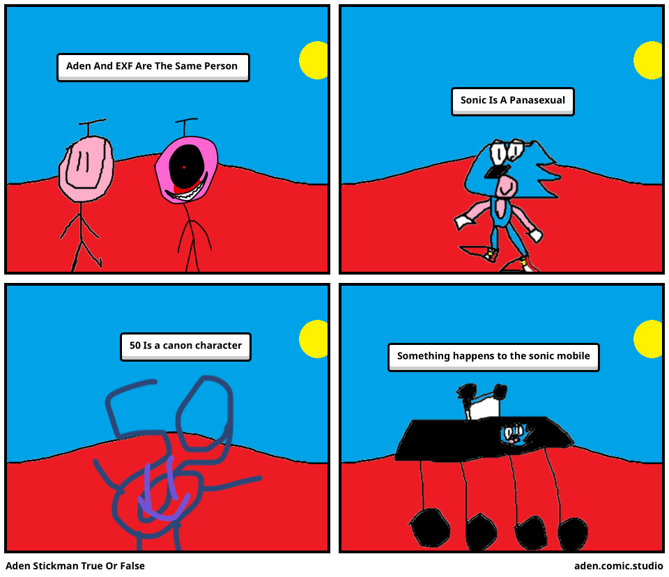 Aden Stickman True Or False Comic Studio