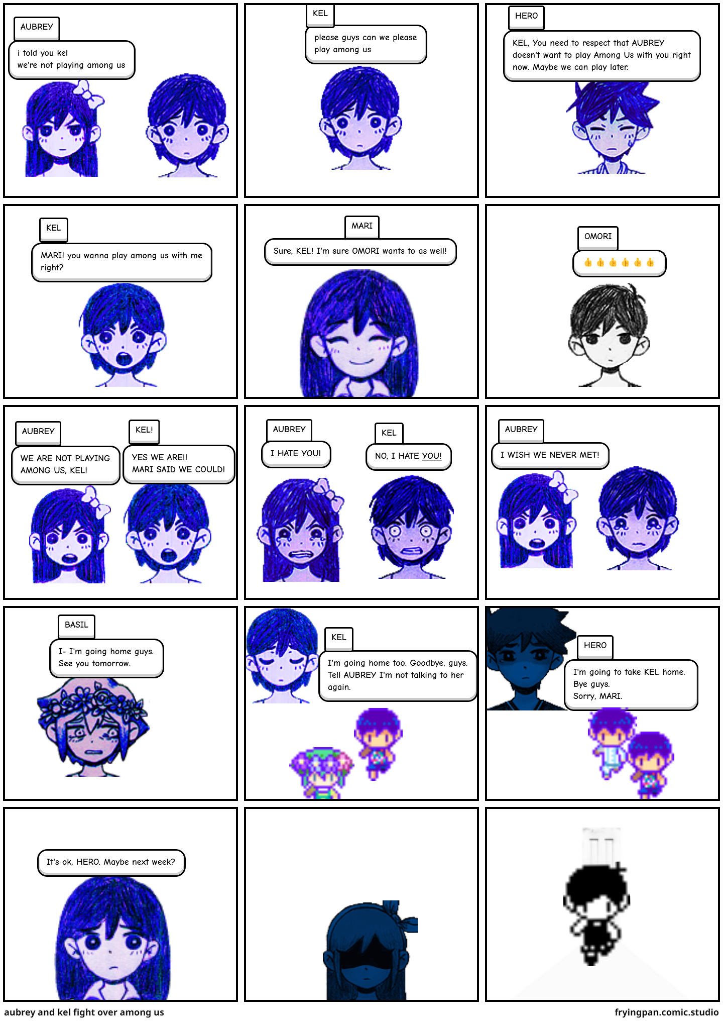 aubrey and kel fight over among us Comic Studio