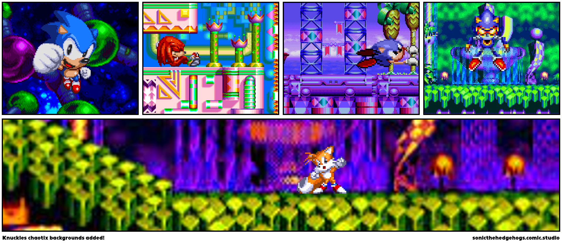 Knuckles chaotix backgrounds added! Comic Studio