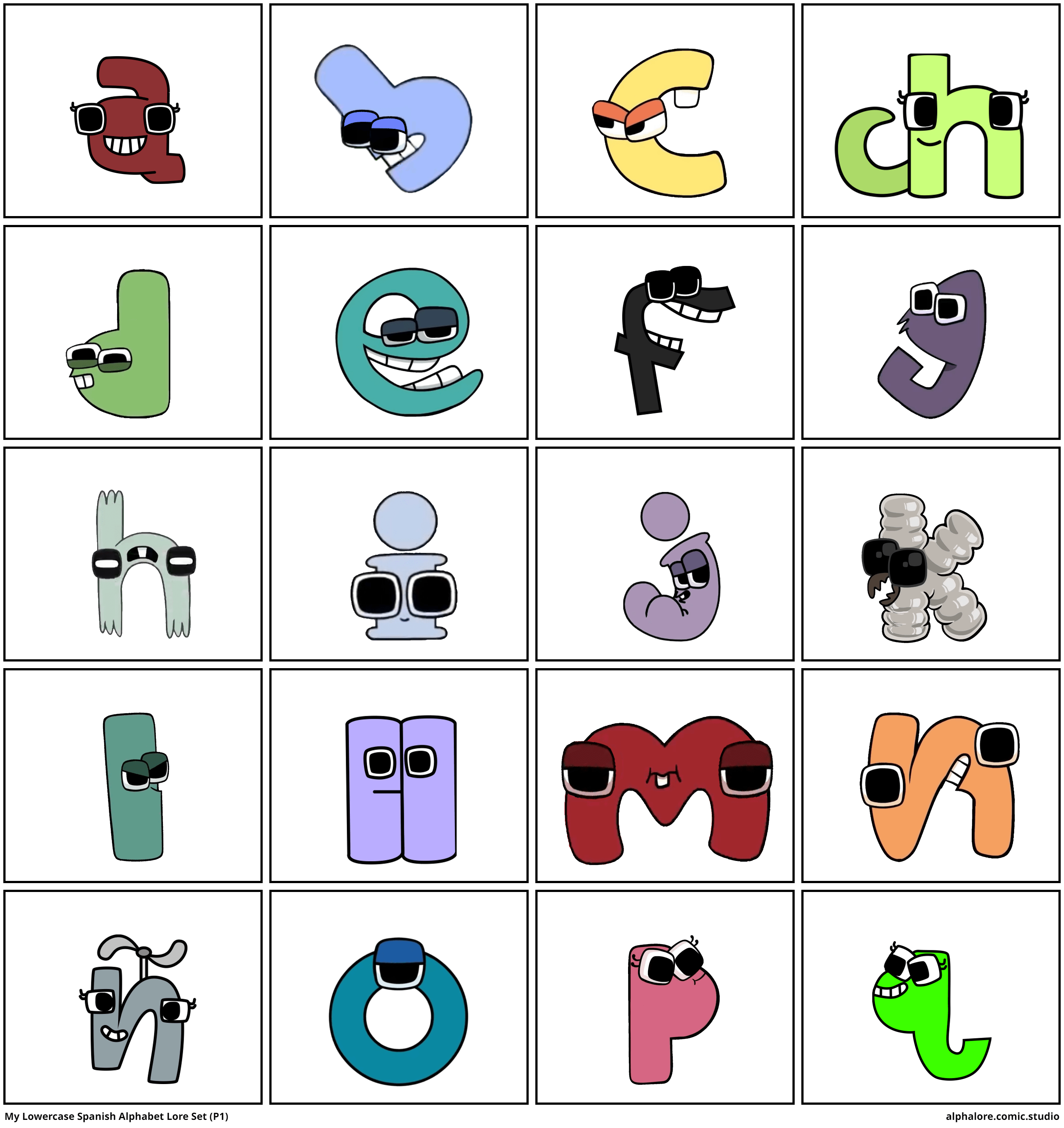 My Lowercase Spanish Alphabet Lore Set (P1) Comic Studio