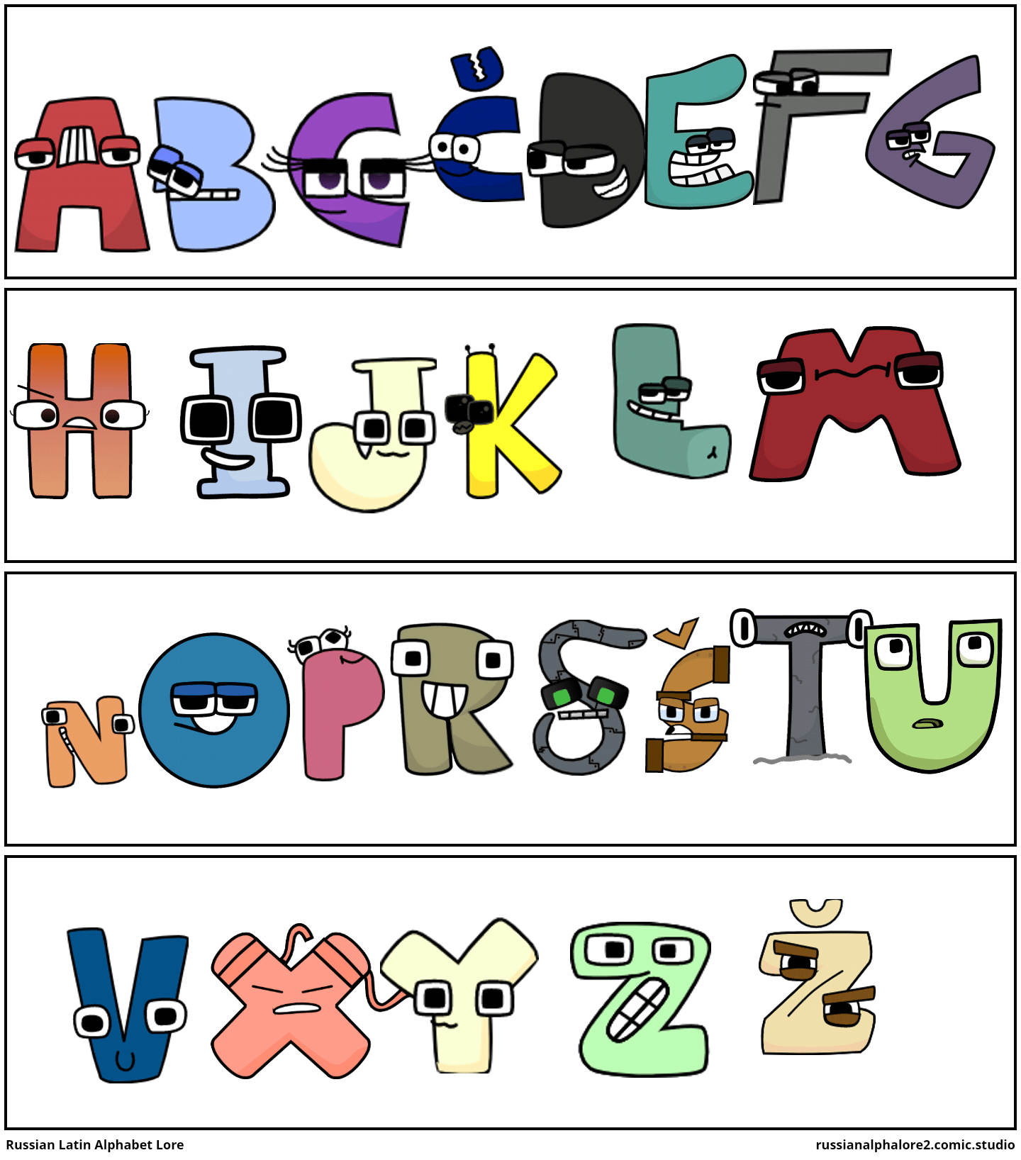 Russian Latin Alphabet Lore Comic Studio