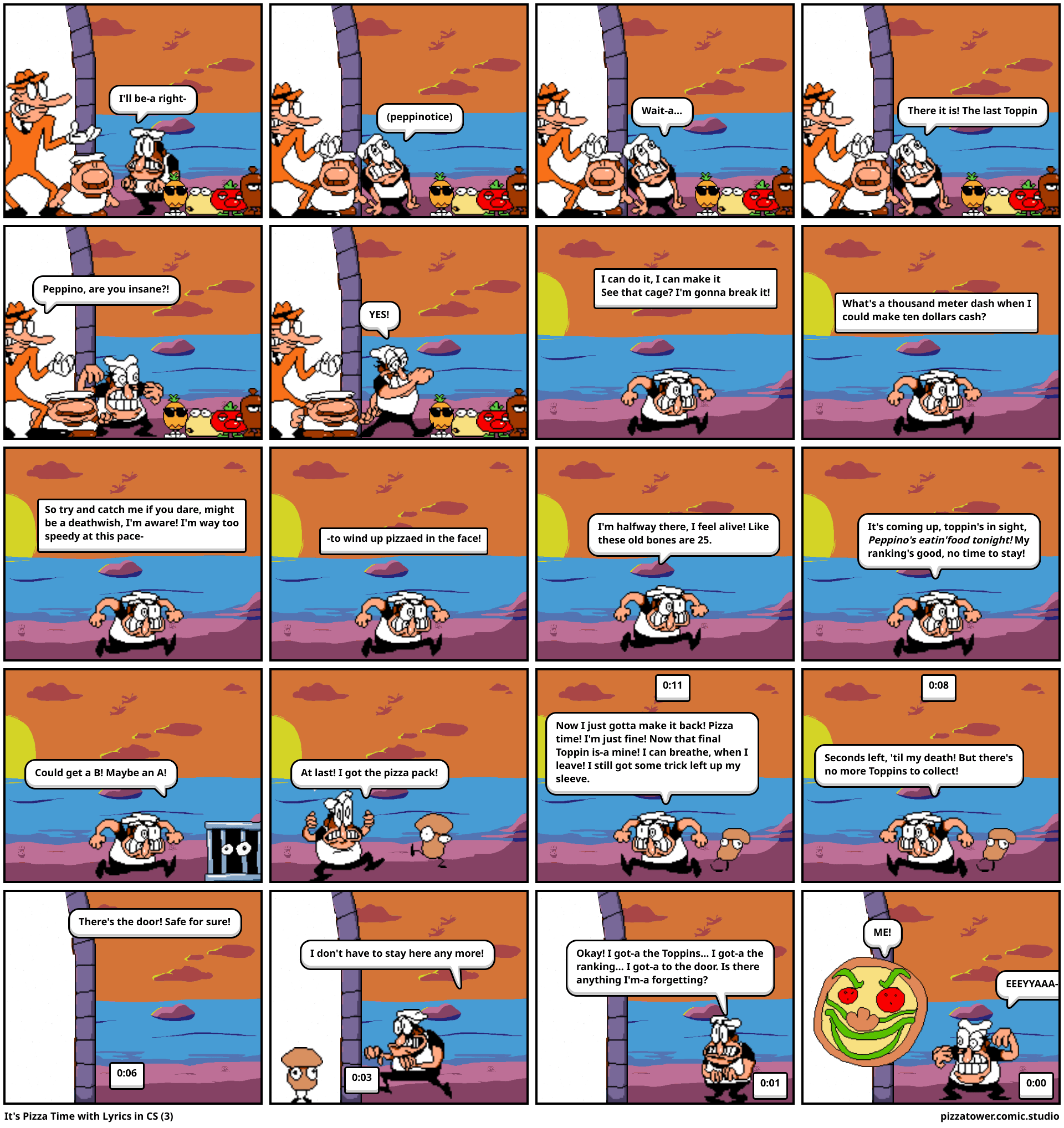 It's Pizza Time with Lyrics in CS (3) Comic Studio
