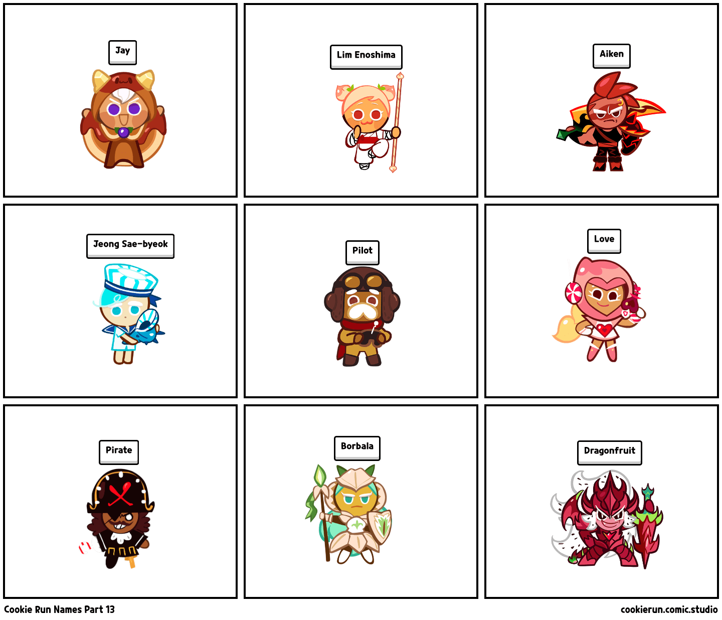 Cookie Run Names Part 13 Comic Studio
