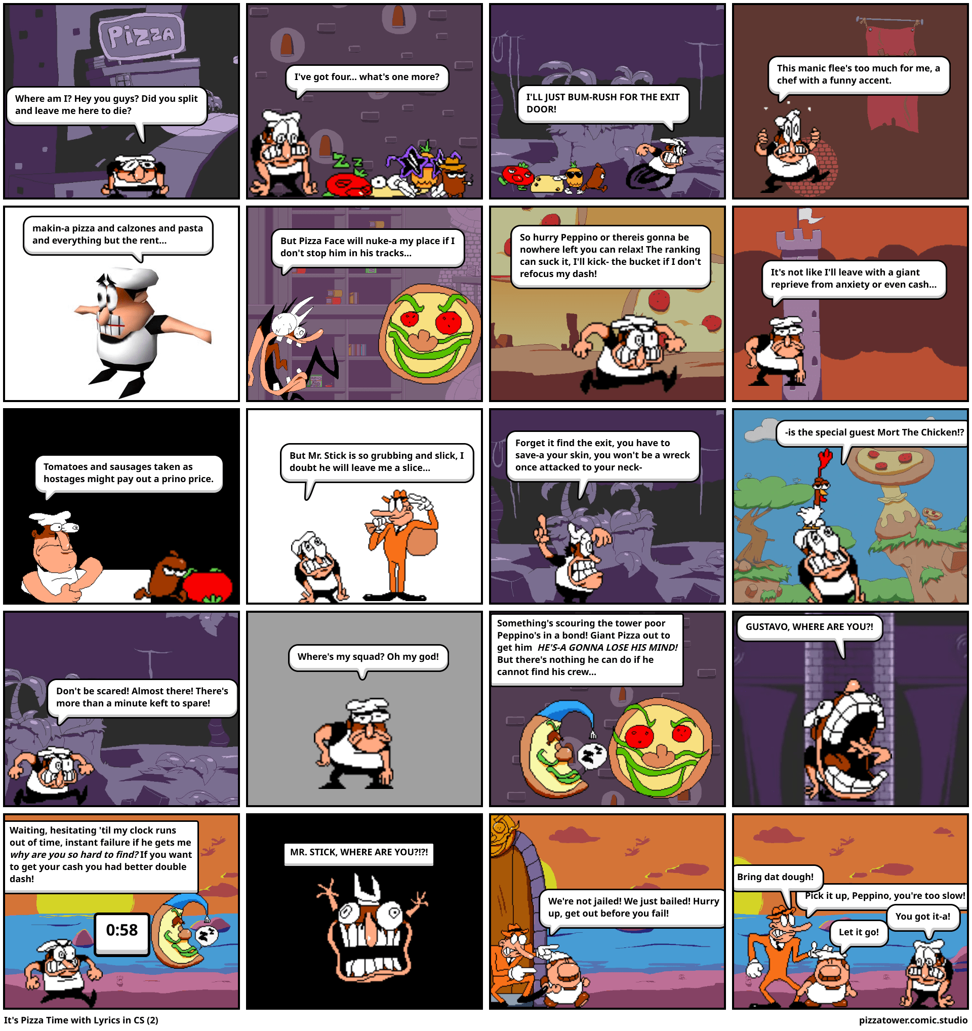 It's Pizza Time with Lyrics in CS (2) Comic Studio