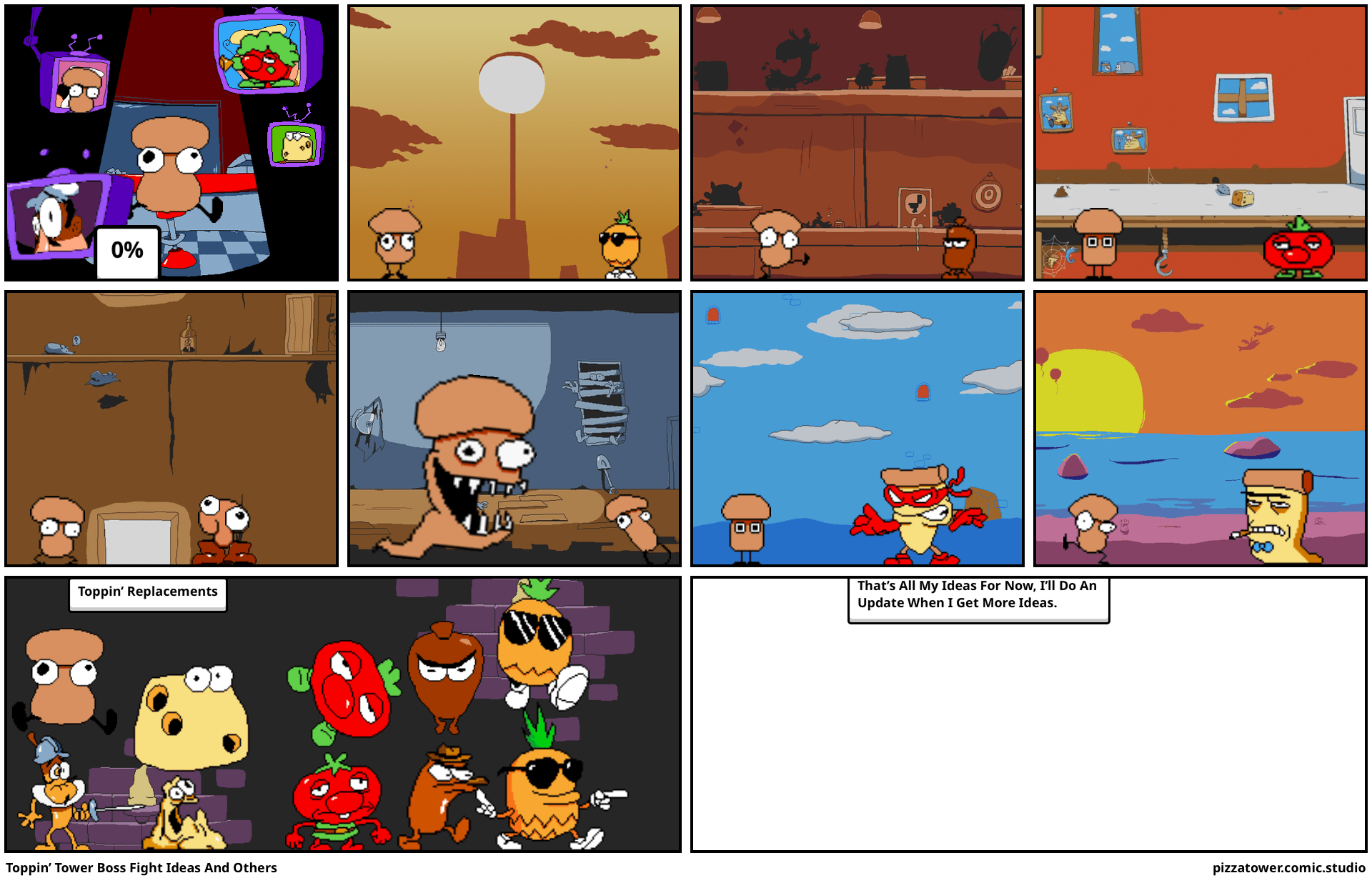 Toppin’ Tower Boss Fight Ideas And Others Comic Studio