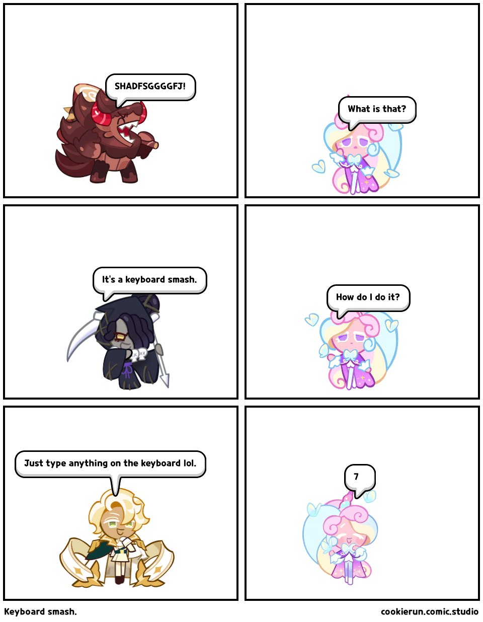 Keyboard smash. Comic Studio