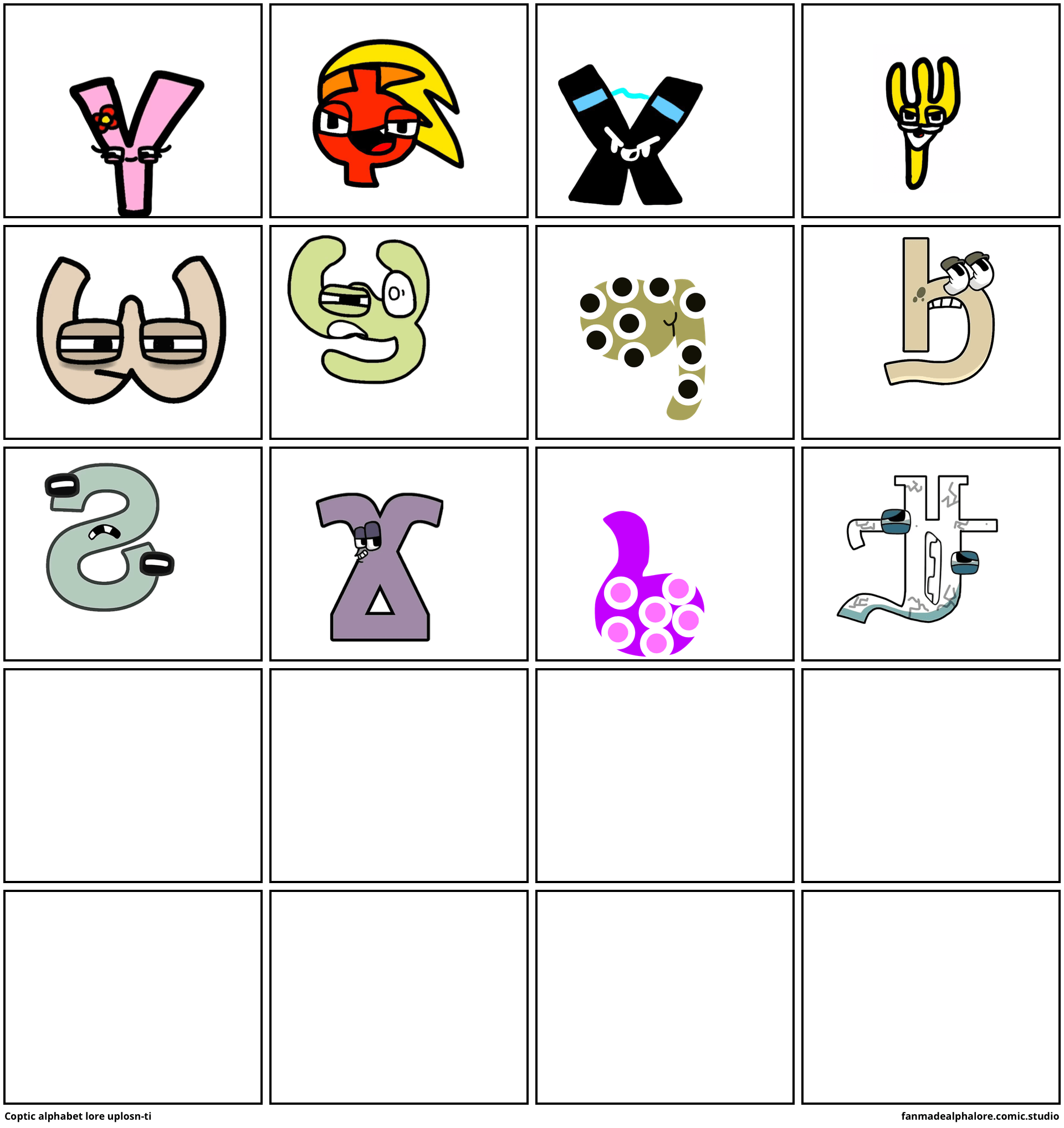 Coptic alphabet lore uplosnti Comic Studio