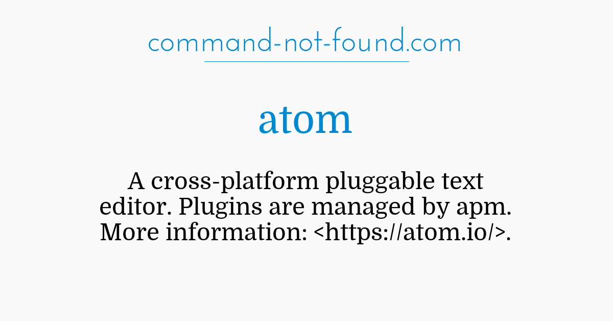 Command Not Found Com Atom
