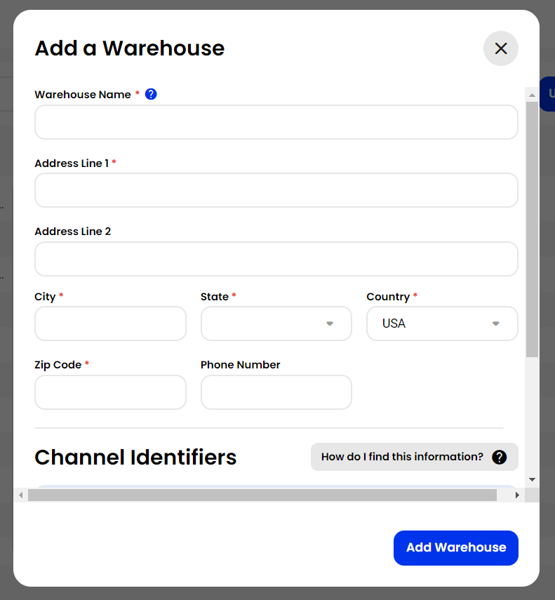 Setting up your warehouses CommerceBear