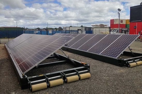 Shipping container solar 2.1/4.3kW roll out units Commercial Solar Guy