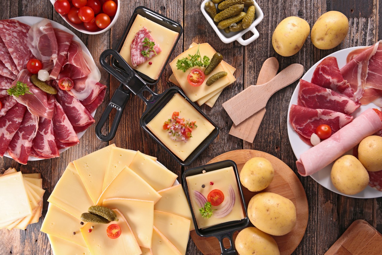 raclette dinner and ingredient